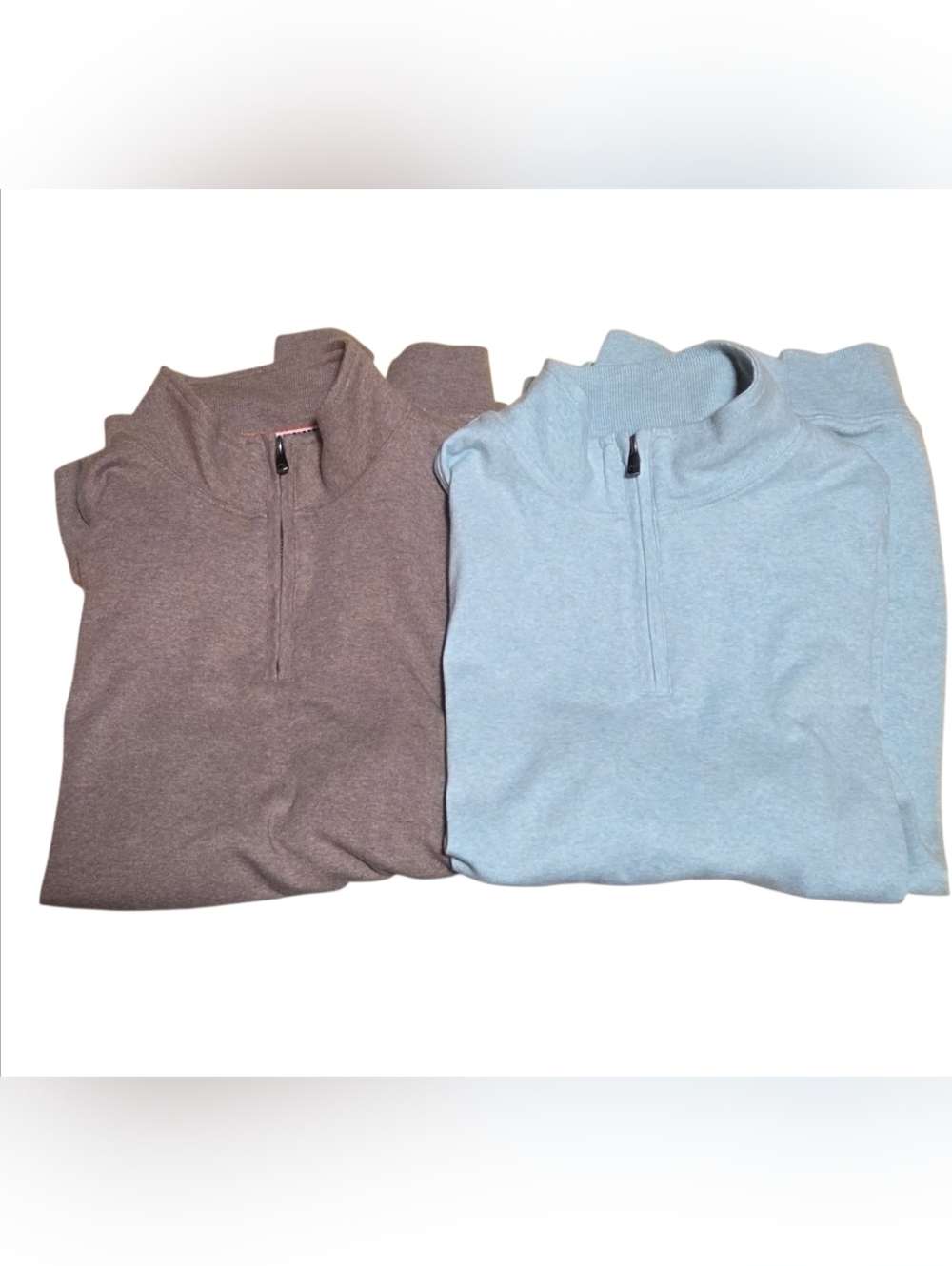 Two The Normal Brand Mens Quarter Zip Blue Brown Size Medium